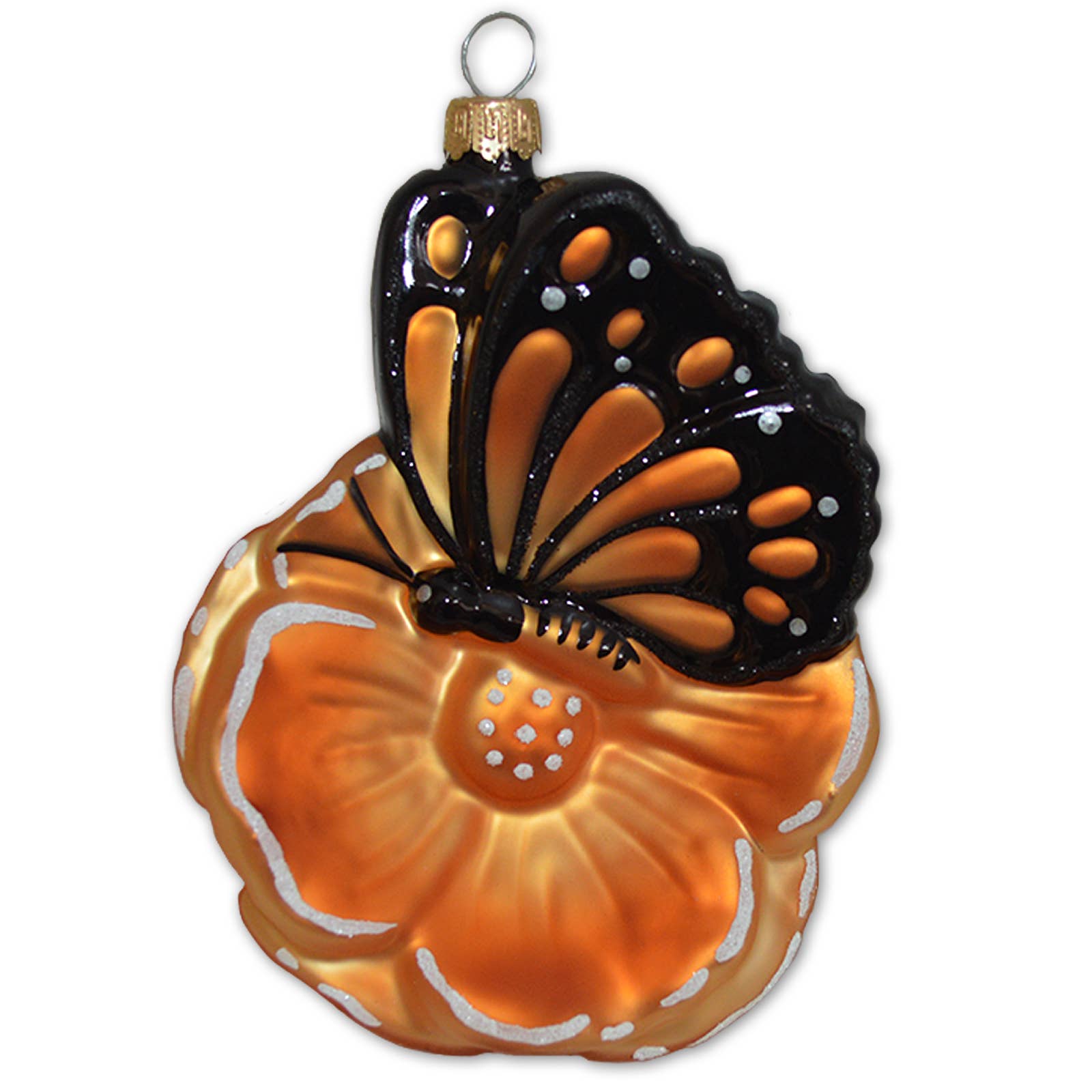 SF Mercantile - Wholesale Ornament - Poppy and Monarch Butterfly Glass Mold Christmas Ornament1