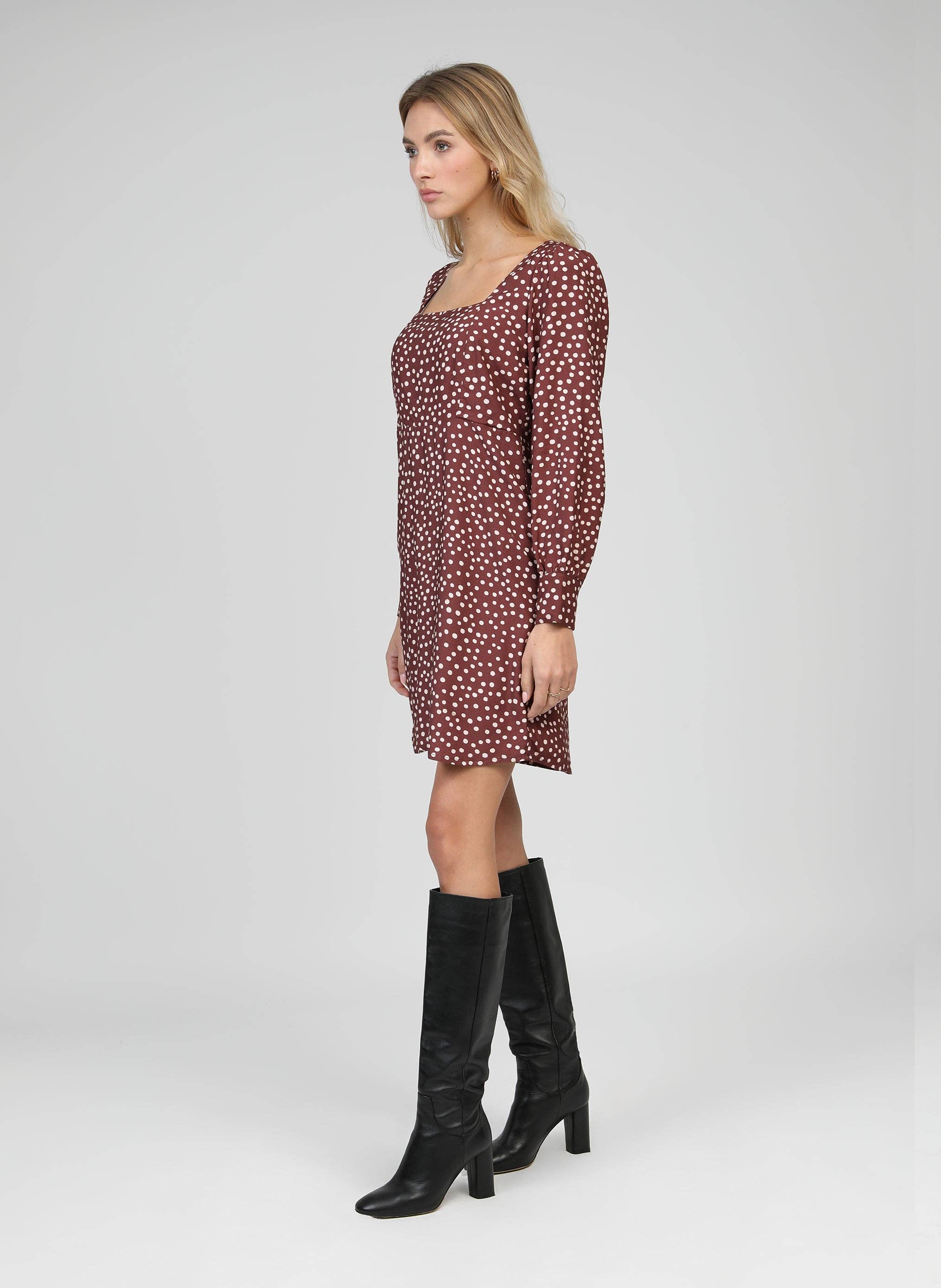 An'ge - Wholesale Dress - Women's - SHORT DRESS MAWILL jakaranda choco2