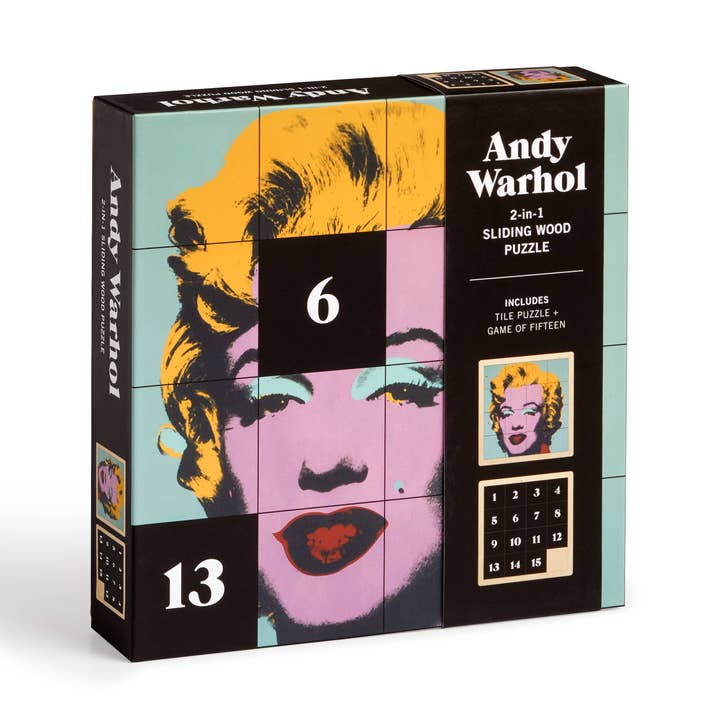 Chronicle Books - Wholesale Puzzle - Adult - Andy Warhol Marilyn 2-in-1 Sliding Wood Puzzle0