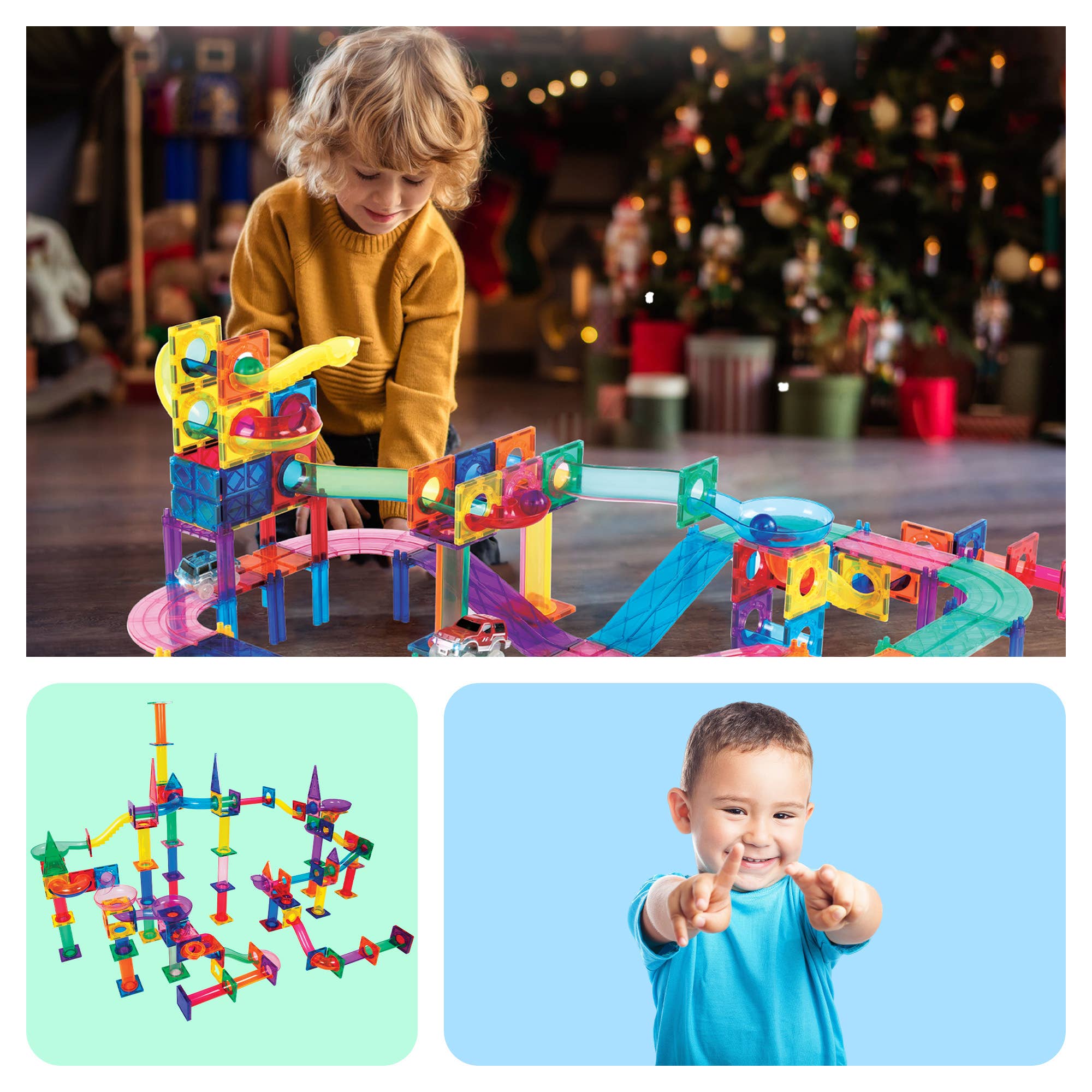 PicassoTiles - Wholesale Building Set - Kids - PicassoTiles 108pc Magnetic Marble Run & Racing Track Set7