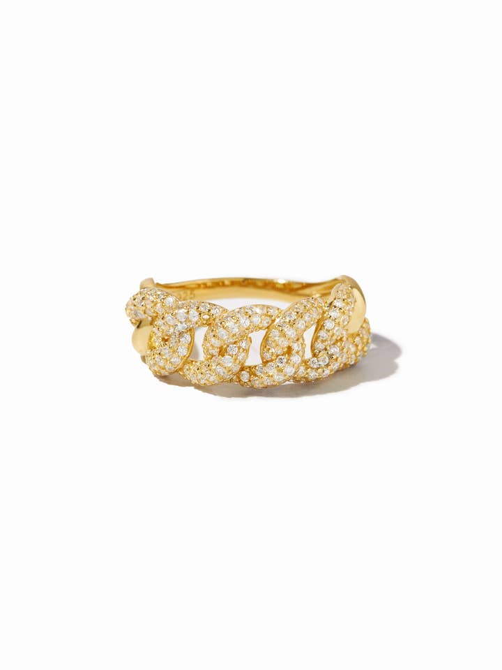 Pave Chain Ring for wholesale by Sami Jewels