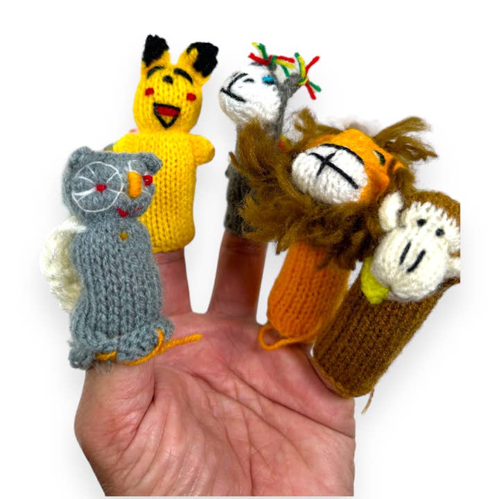 Zoe Artcrafts - Wholesale Finger Puppet - Kids & Baby - Hand knitted Finger Puppets - Wool - Assorted animals
