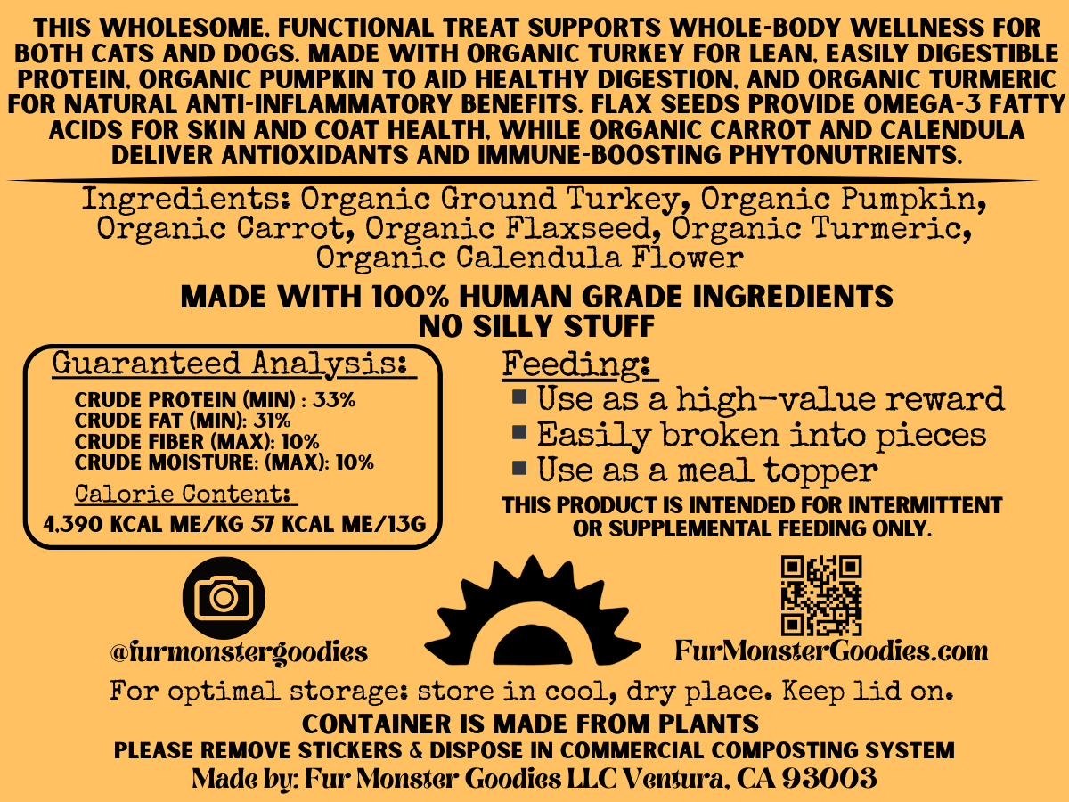 Fur Monster Goodies LLC - Wholesale Pet Treats - Dog - Bark: Organic Turkey: Air Dried Jerky Treat2