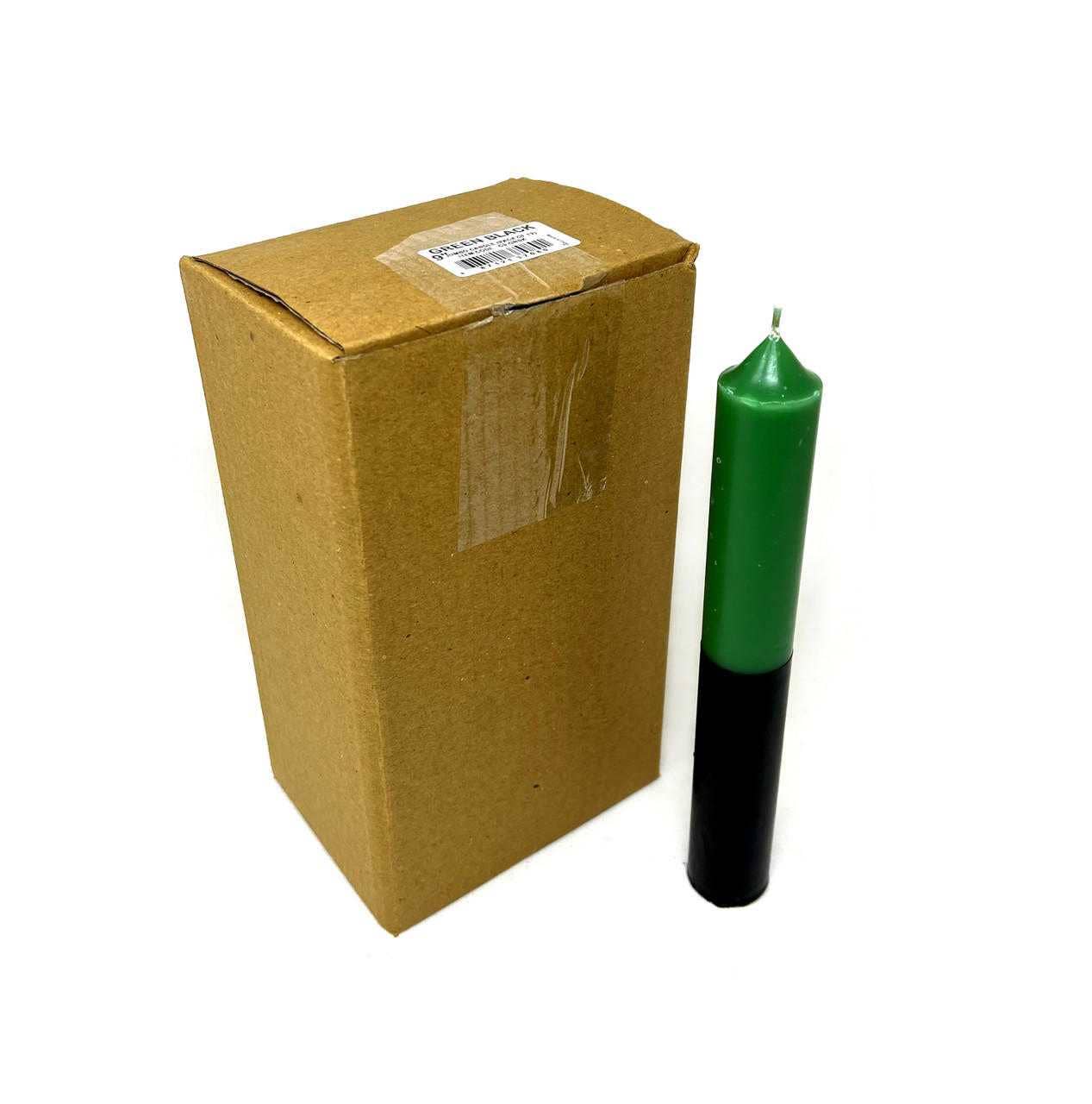 Vrinda - Vente Bougies/bougeoirs coniques - Bougies réversibles vertes et noires à double action de 9" (paquet de 12)1