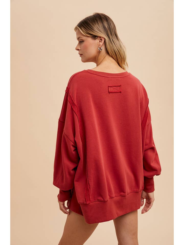 In Loom - Wholesale Sweatshirt - Women's - GARMENT WASHED OVERSIZED PULLOVER 9