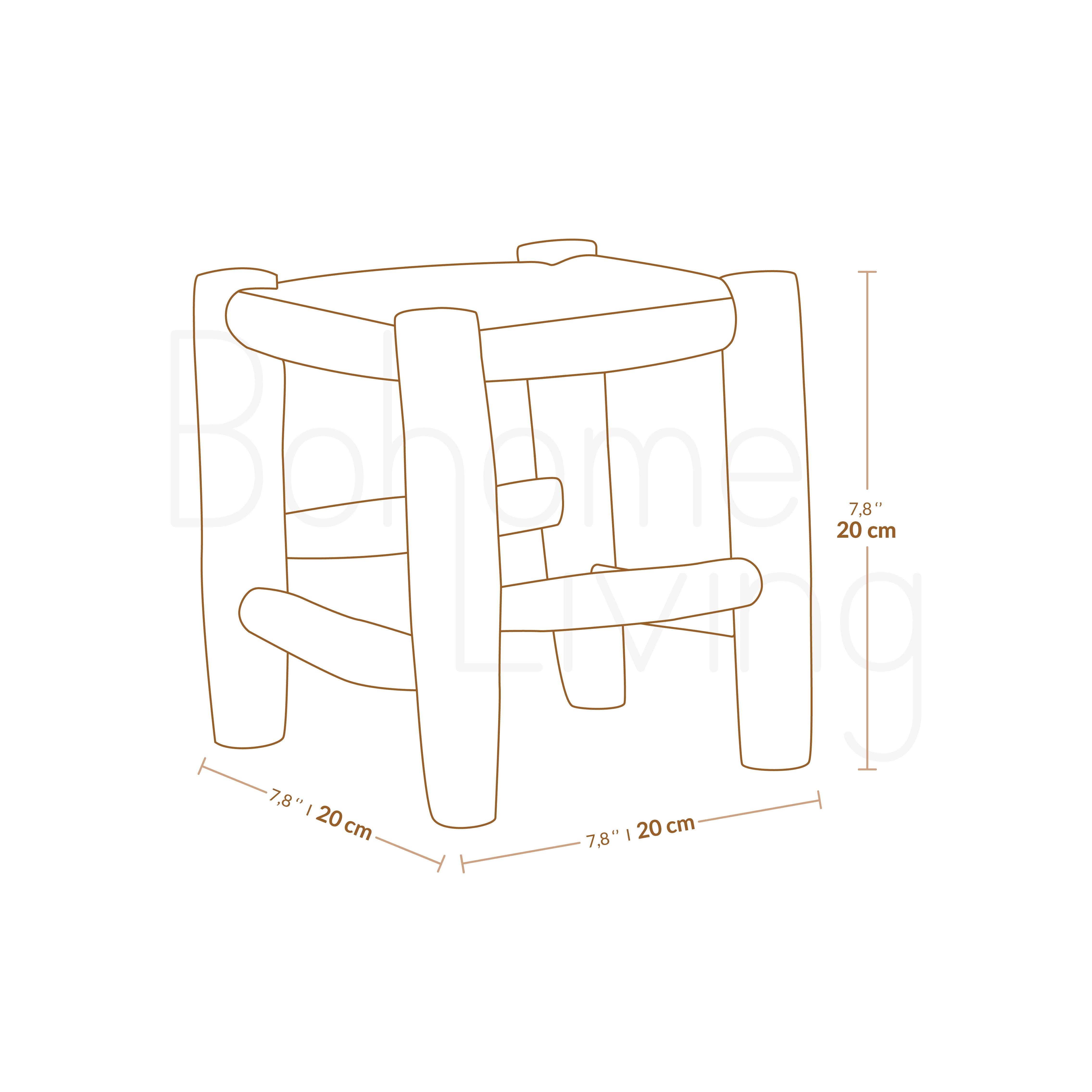 Bohome Living - Venta al por mayor Taburete - Taburete marroquí de madera2