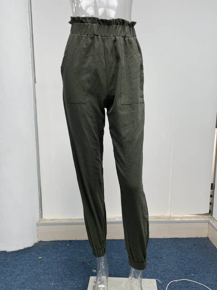 safistyle - Wholesale Pants - Women's - High-Waisted Drawstring Jogger Pants2