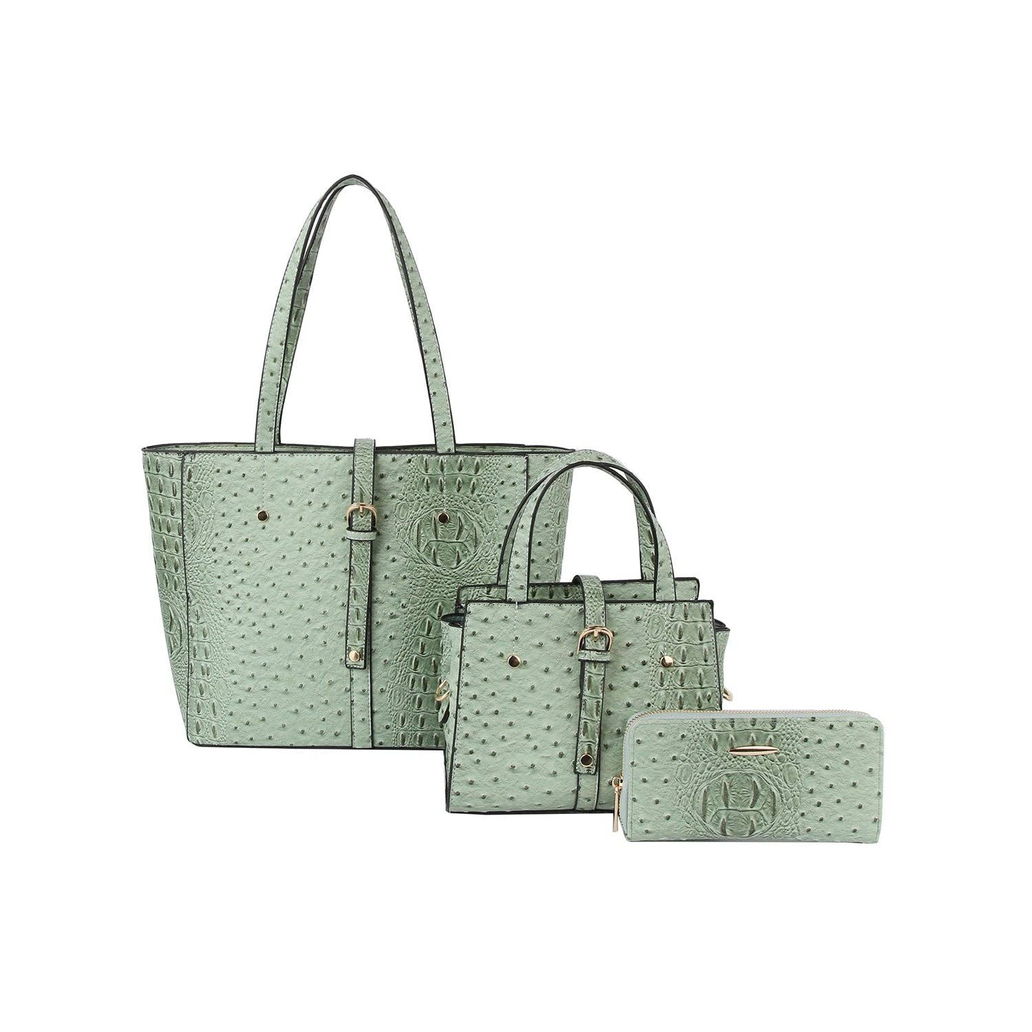Handbag Factory Corp - Wholesale Tote Bag - Women's - 3 in 1 crocodile leather tote, satchel and purse set6