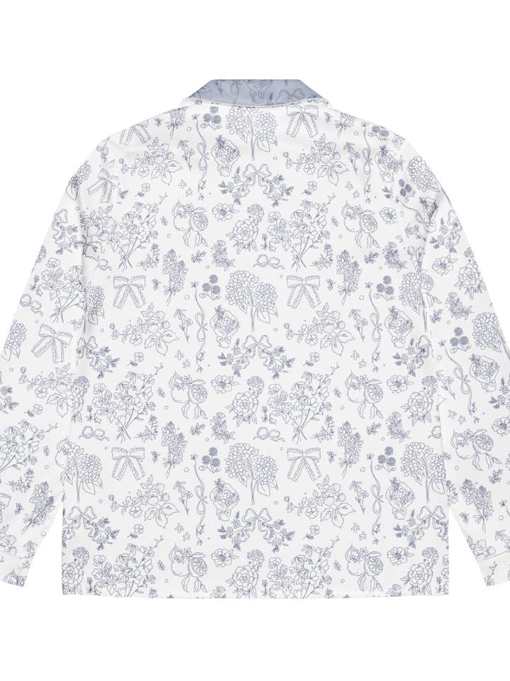 Blossom and Bow Long Sleeve Pajama Top | Bridal PJs for wholesale by kash co studio