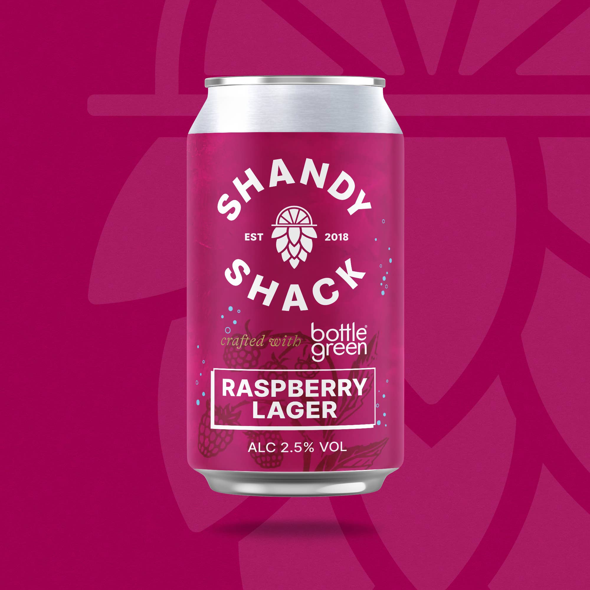 Shandy Shack - Wholesale Non-Alcoholic Beer - Shandy Shack & bottlegreen Raspberry Lager - 12 x 330ml Can