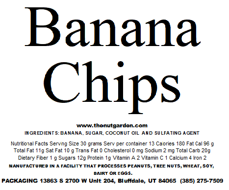 The Nut Garden, Sweetables, Utah Truffles - Wholesale Chips - Banana Chips (12 oz)3