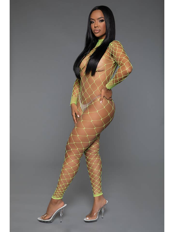 BeWicked - Wholesale Lingerie Bodysuit - Women's - 2357 Sweet Desires Bodystocking Mock Neck Catsuit