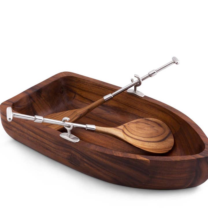 Row Boat Salad Bowl Set for wholesale by Vagabond House