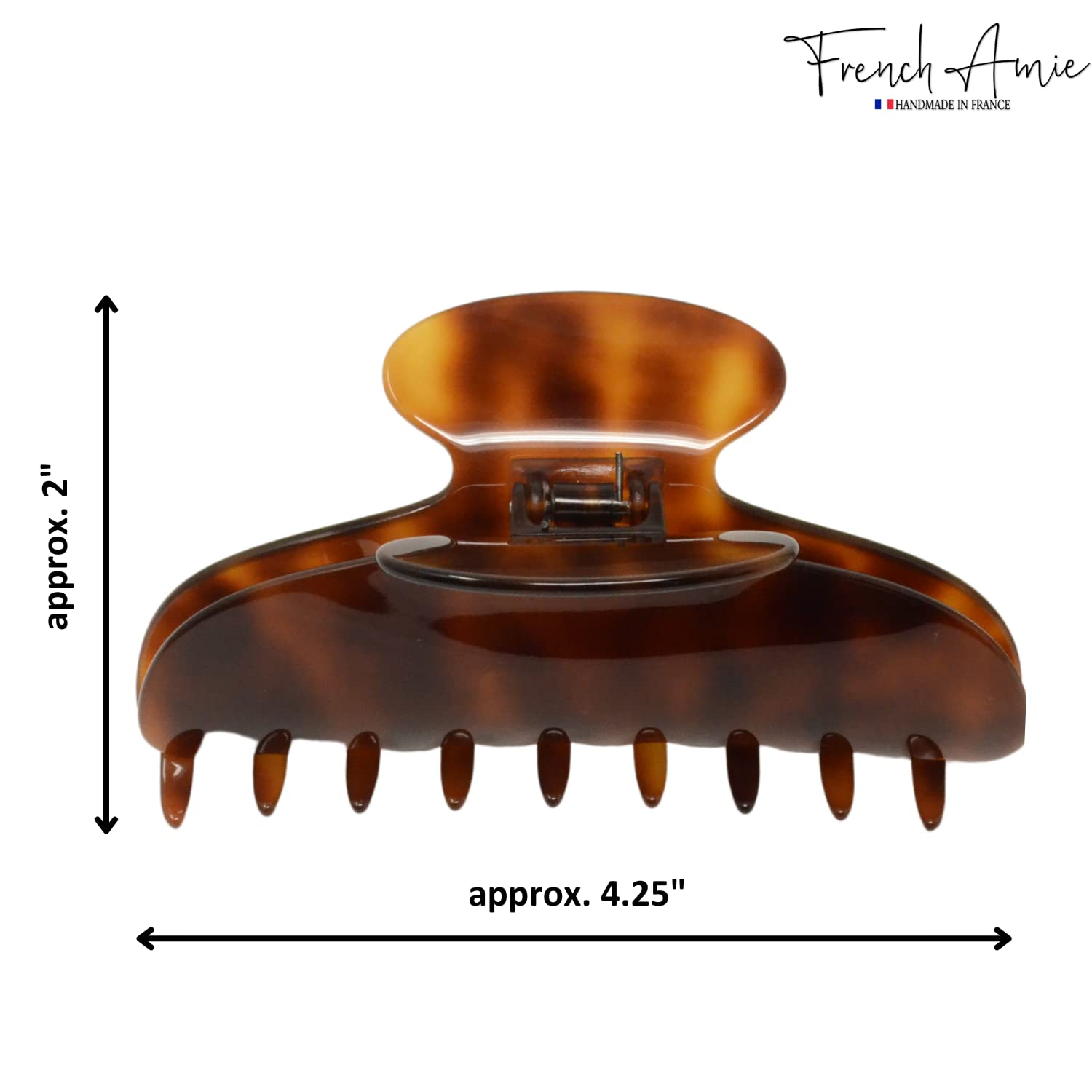 Parcelona - Wholesale Hair Clip - Women's - French Amie Thin Oval Large 4 1/4” Handmade Celluloid Jaw Hair Claw for Women3