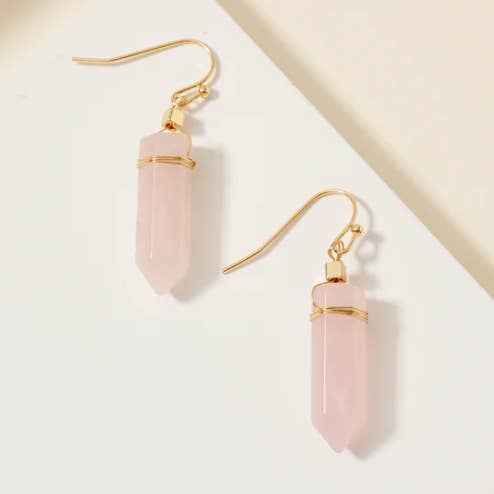 Crystal Bullet Boho naturliga kvarts fisk krok örhängen för wholesale av StarryNYC