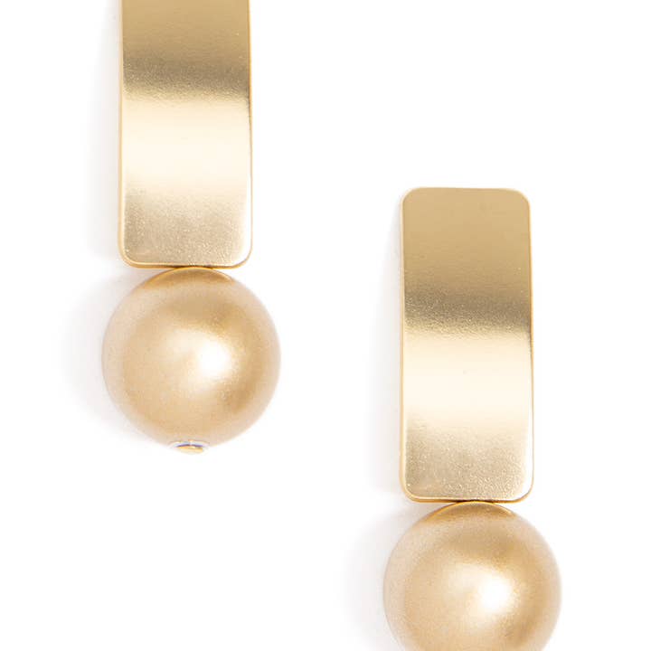 ZENZII Jewelry - Wholesale Dangle Earrings - Matte Gold Resin Bead Drop Earring