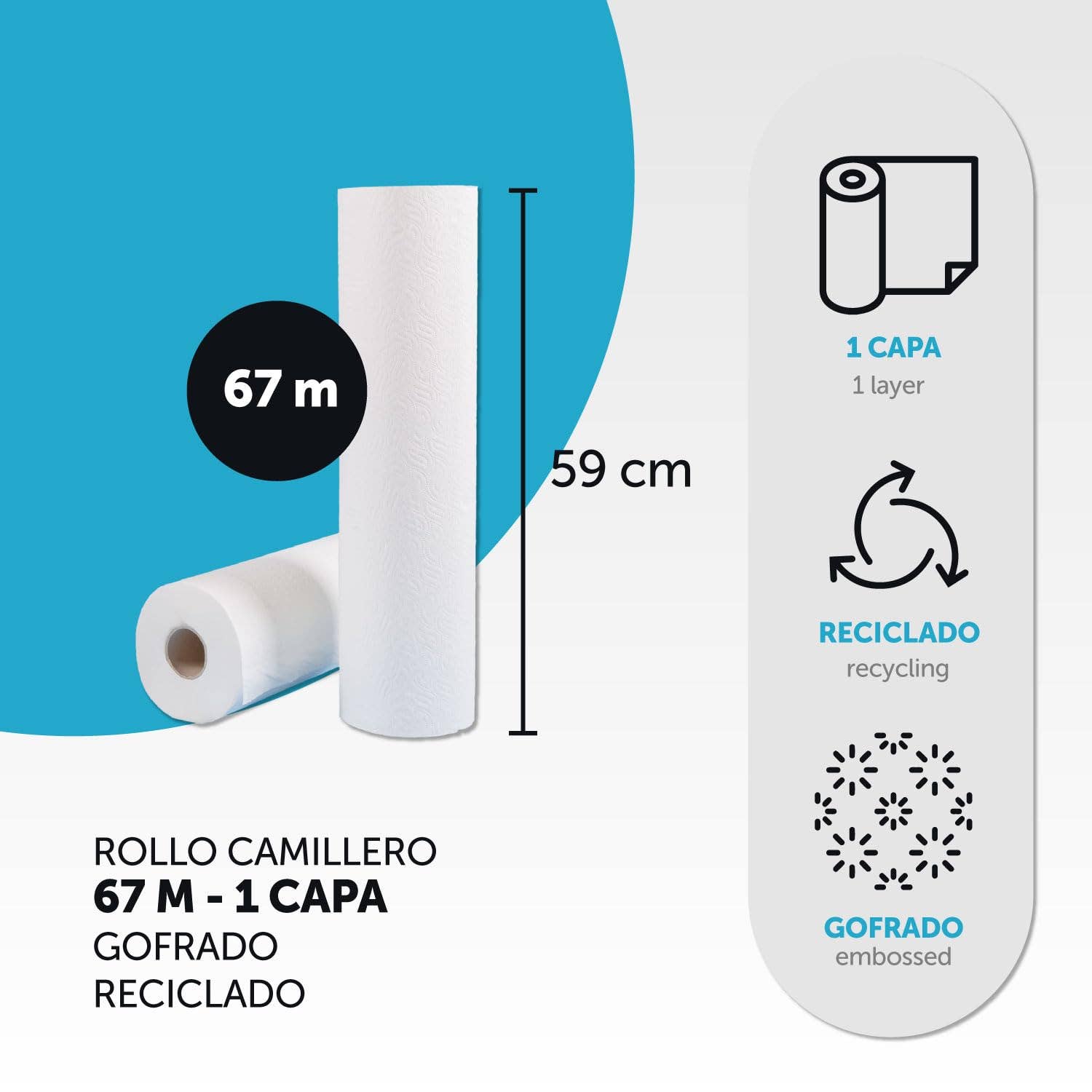 MEDEL OFFICE - Wholesale Craft Supplies - Embossed Paper for Medical and Spa Stretchers 59cm x 67m1