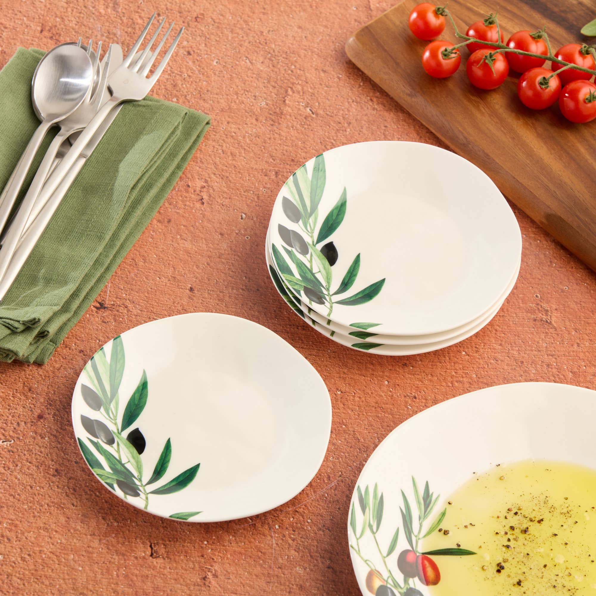 Certified International - Wholesale Serving Plate - Oliva Canape Plate 6in Pairs with Verde3