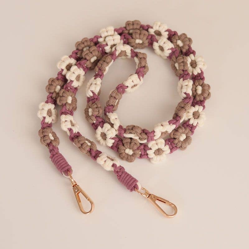 Weavey Studio – Engroshandel Nøglesnor – Kvinder – Weavey Studio macrame blomster-mønster rem til kamera og telefon13