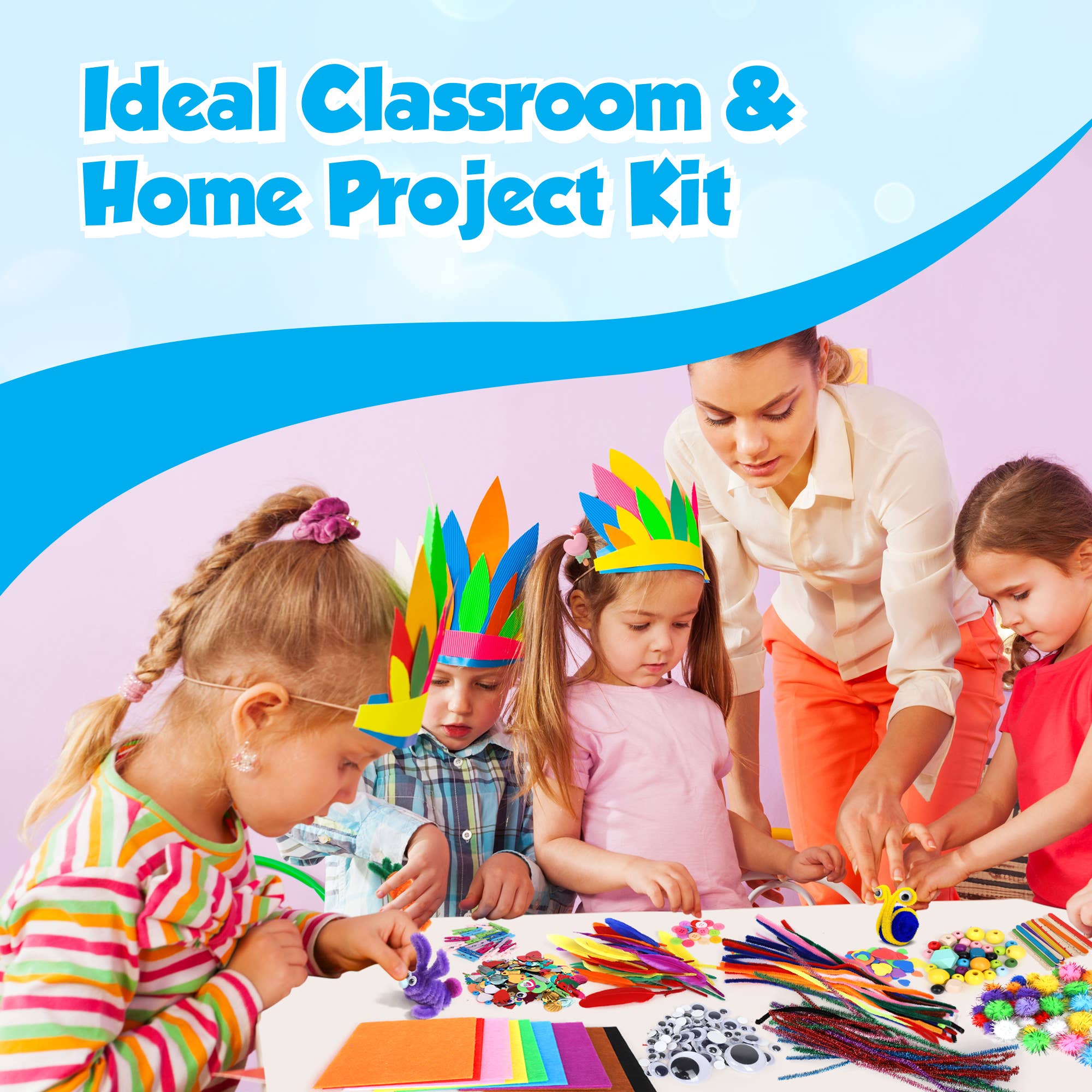 The Toy Group - Wholesale DIY Craft Kit - Kids - Darice Arts and Crafts Kit - 500+ Piece Kids Craft Supplies 8