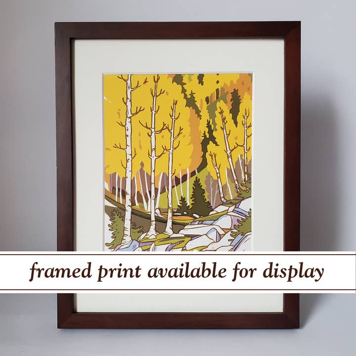 Little Green - Wholesale Art Print - Aspen Landscape Matted Art Print Giclee Reproduction, Block Print4