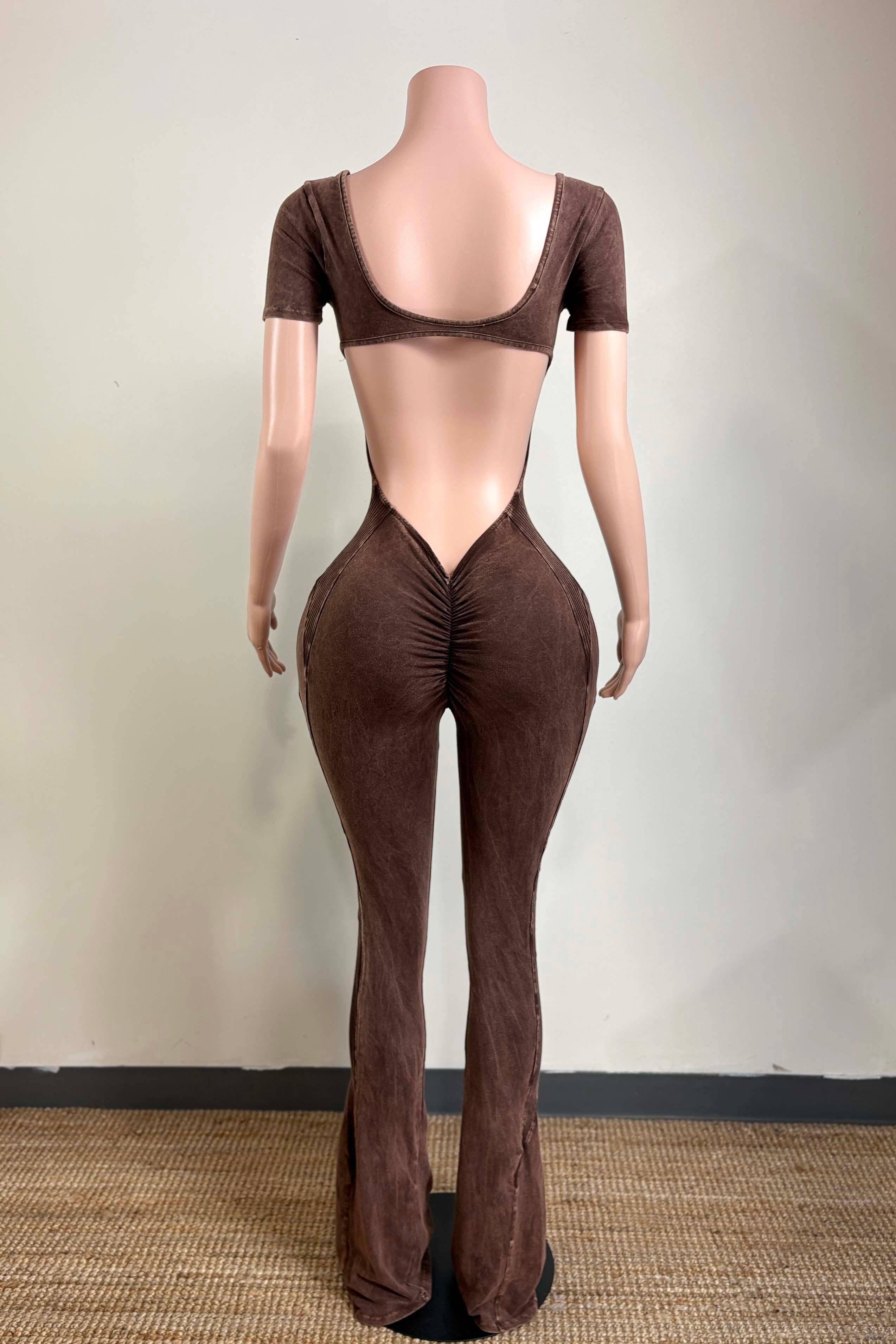 Dalia Studio – wholesale Jumpsuit – Women&#x27;s – MINERAL WASH OPEN BACK FLARE JUMPSUIT6