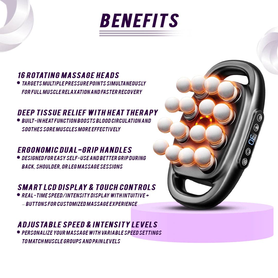 eterus – Engroshandel Massageapparat til kroppen – 16-hoved muskelmassagepistol dybvæv percussion massager.3