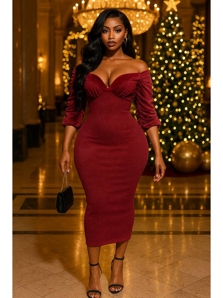 Dalia Studio - Wholesale Dress - Women's - MINERAL WASH ULTRA RUCHED CONTRAST MIDI DRESS10