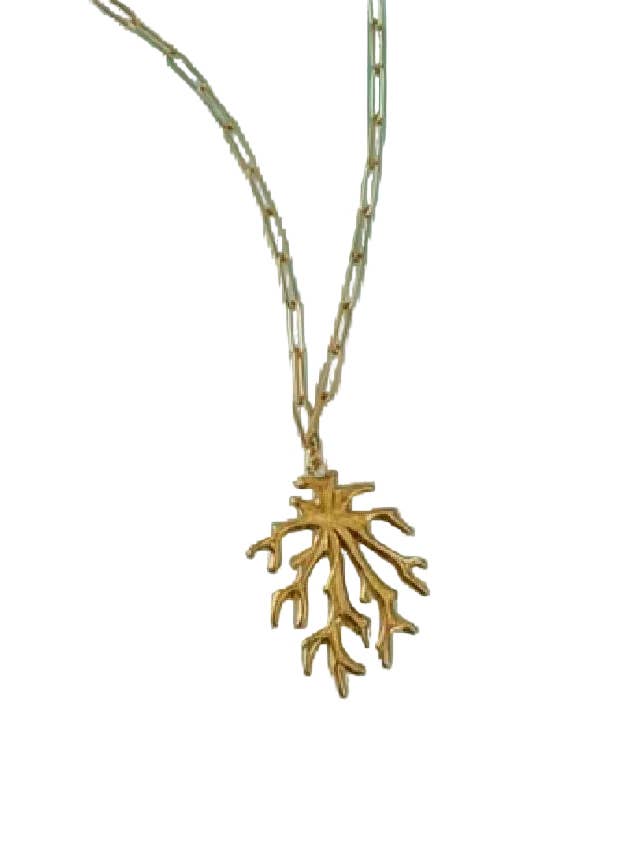 Collier Corail Doré pour la vente par Island Oyster Co