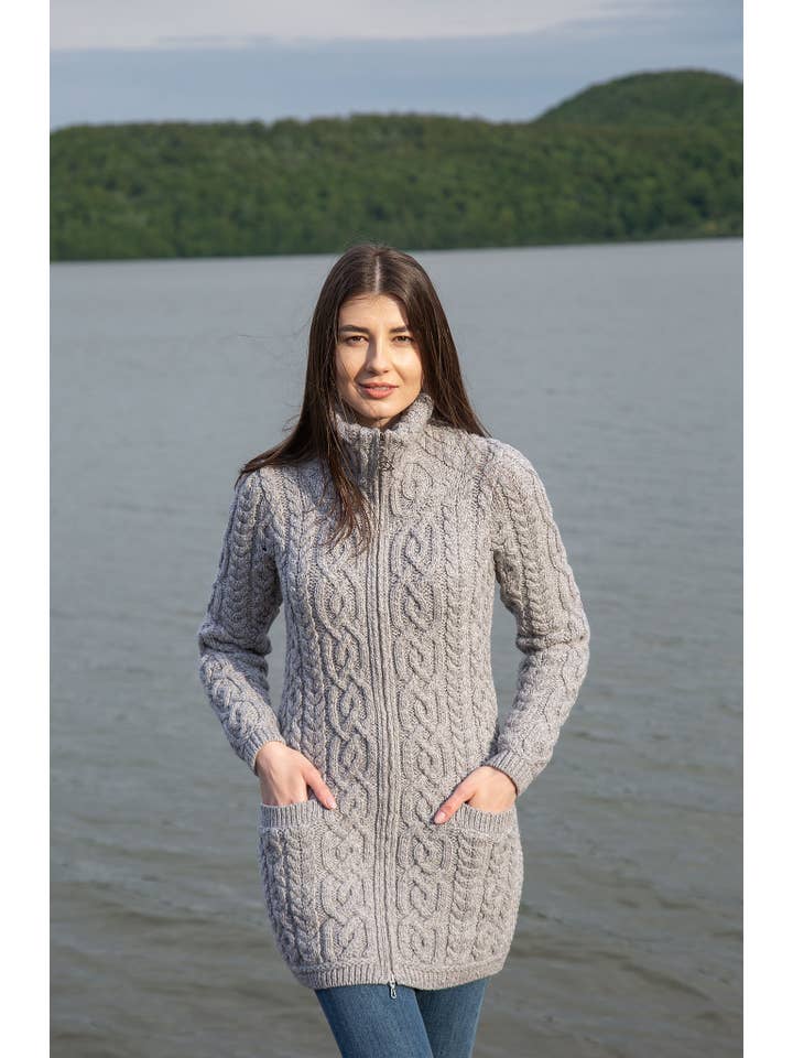 Saol - Wholesale Cardigan - Women's - Soft Touch Ladies Aran Zip Cardigan4