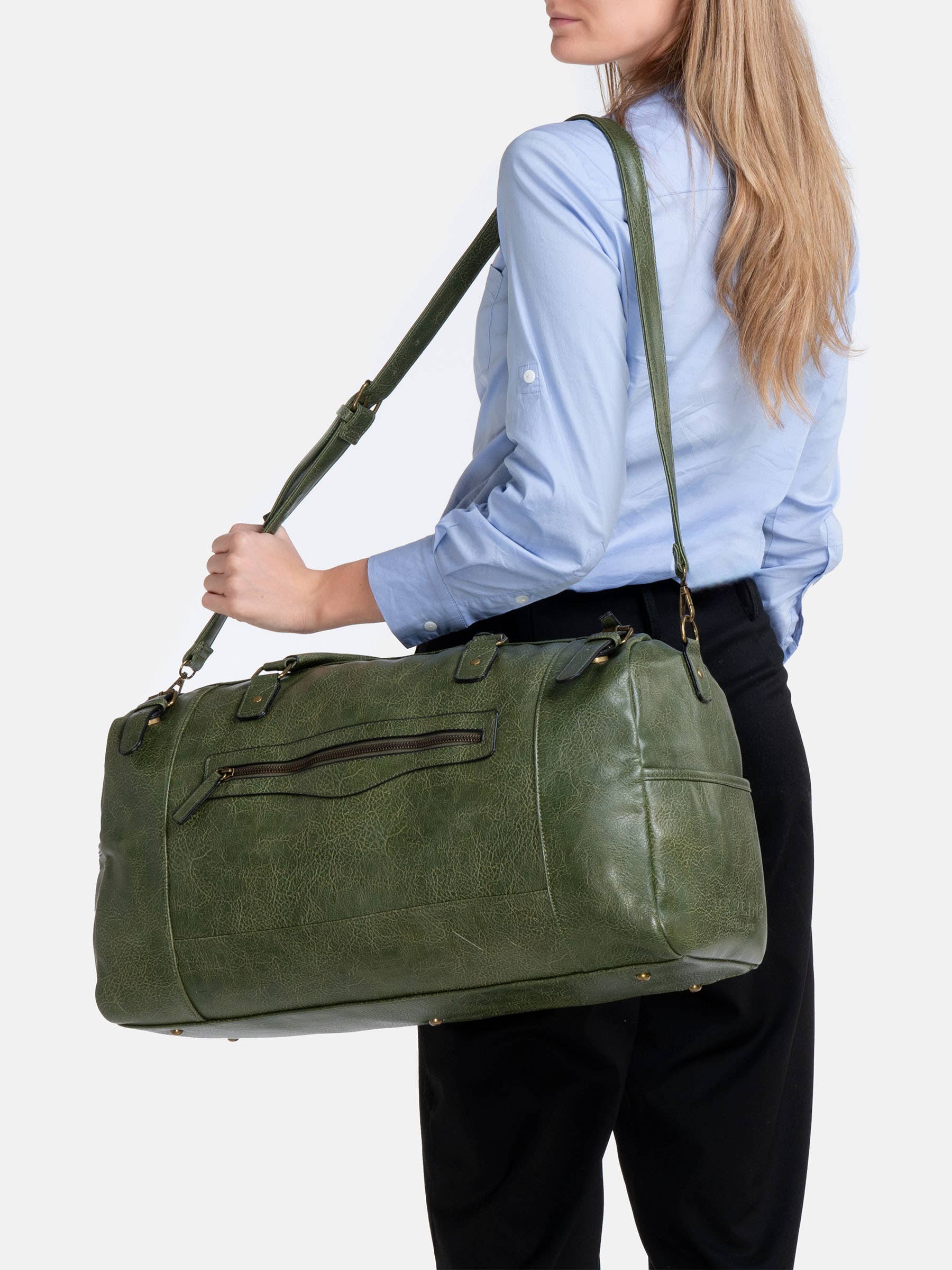 Herling – Saco de viagem - Unissexo por atacado – Herling - Bolsa de viagem vintage grande em couro PU20