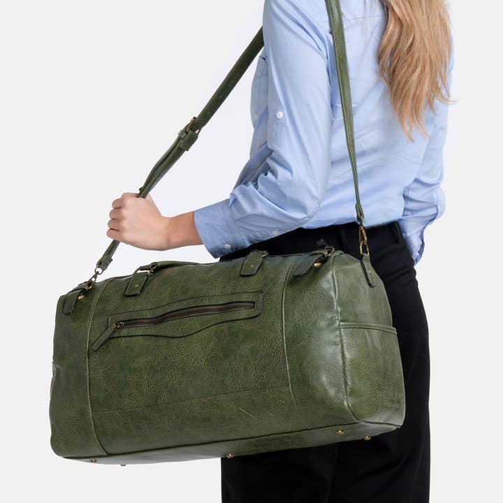 Herling – Saco de viagem - Unissexo por atacado – Herling - Bolsa de viagem vintage grande em couro PU20