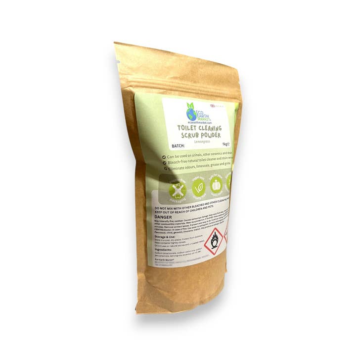 Eco Earth Market - Wholesale Toilet Cleaner - Lemongrass Toilet Cleaning Scrub Powder 1kg1