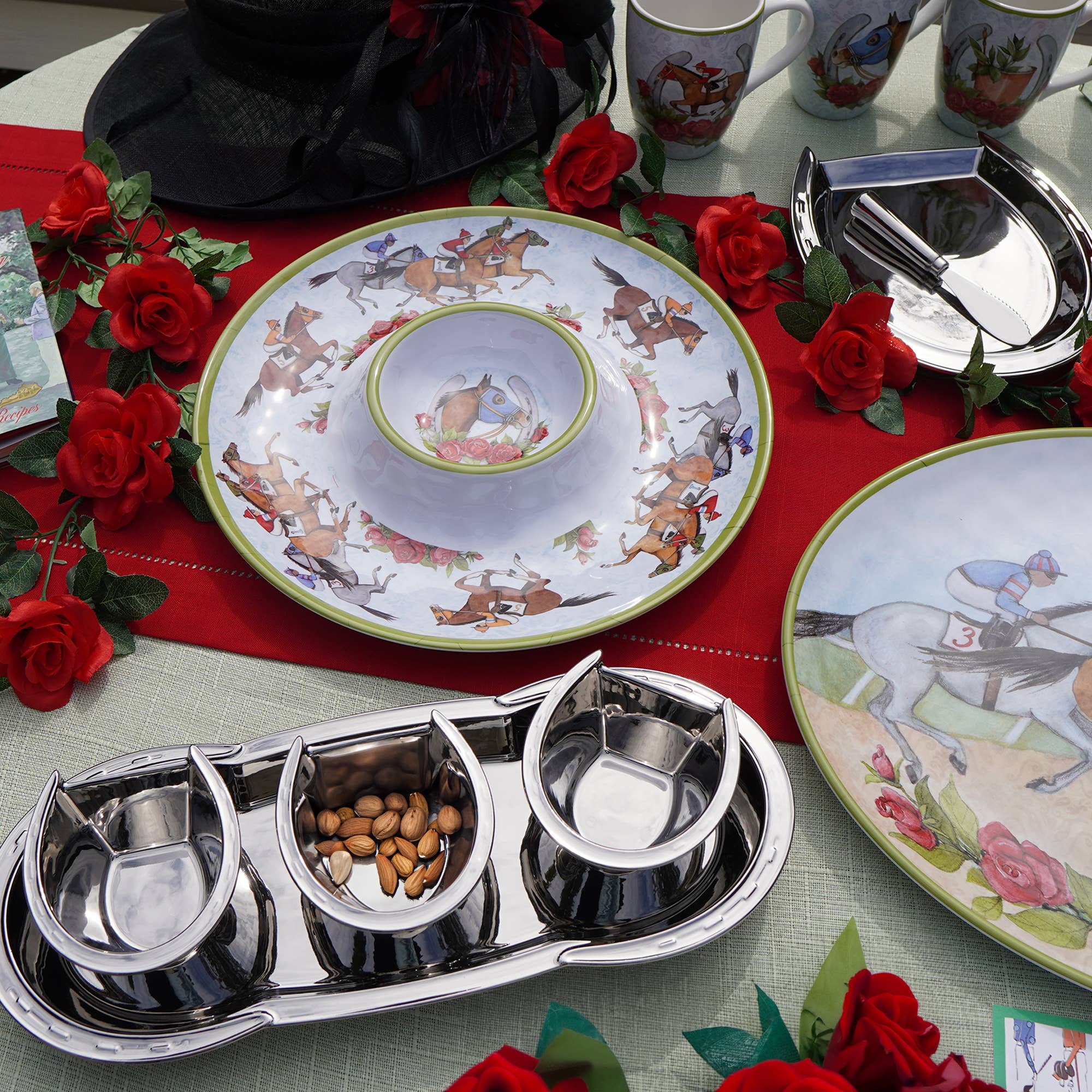 Certified International - Wholesale Condiment/Dip Bowl - Day at the Races Melamine Chip & Dip 14.52