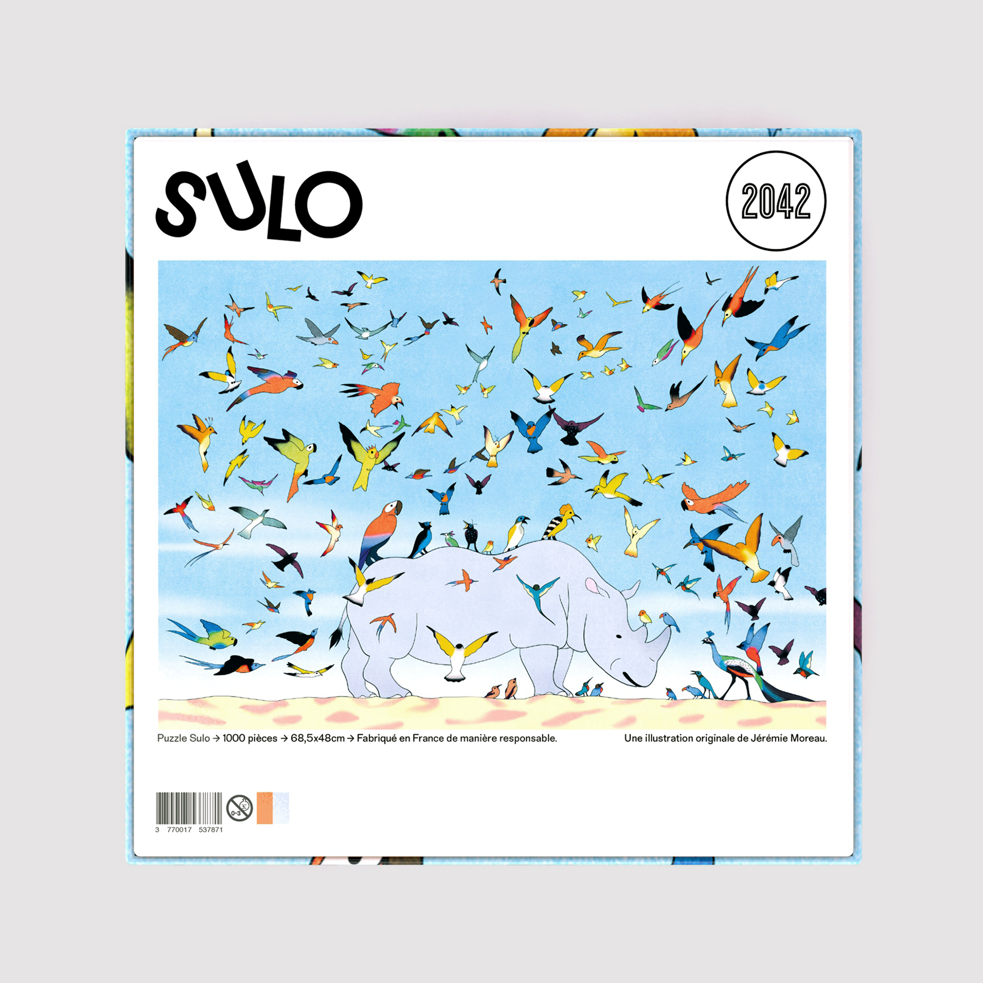 Editions Sulo – wholesale Puzzle – Adult – The Rhinoceros and the Birds by Jérémie Moreau1
