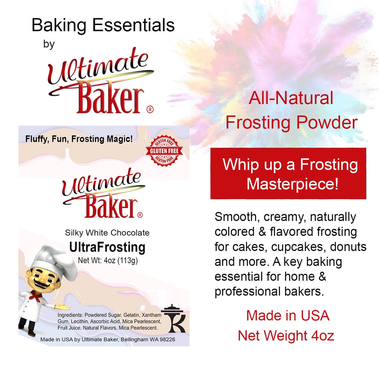 Ultimate Baker – wholesale Icing – Ultimate Baker UltraFrosting White Chocolate (14oz) 1