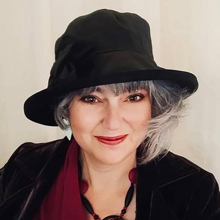 Zara Black Rainhat in Fully Waterproof Waxed Cotton, Folding for wholesale by Peak & Brim Hats