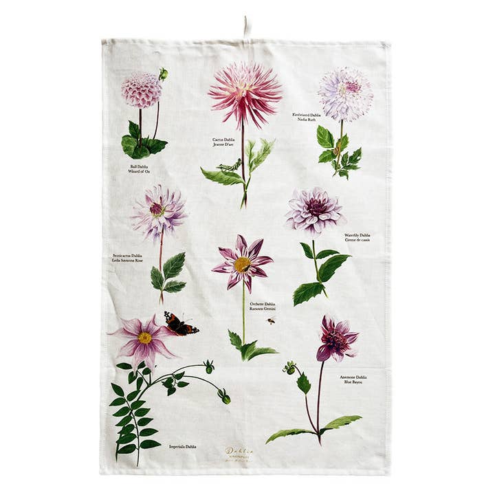 Koustrupco - Wholesale Tea Towel - Dahlia 100% organic cotton tea towel - made in Europe