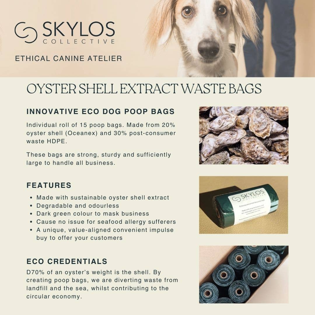 Skylos Collective - Wholesale Pet Poop Bag - Oceanex Dog Poo Bags (20pcs) Made with Oyster Shell Extract6