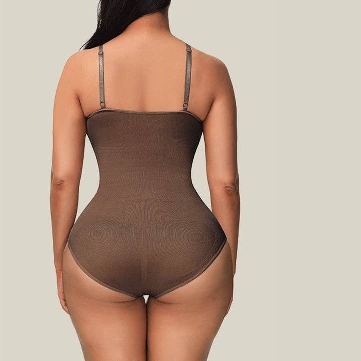 FurDecoration - Wholesale Shapewear - Women's - Solid Color Adjustable Shoulder Straps Tummy Control High Elastic Bodysuit Shapewear4