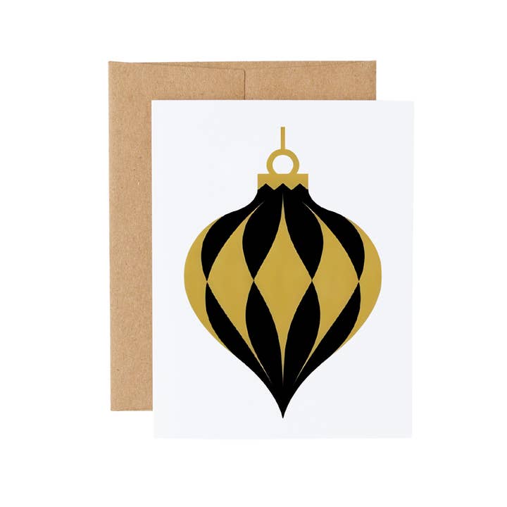 Cryptic Paper Co. - Wholesale Stationery/Notecard Set - Boxed Set of Art Deco Black & Gold Christmas Notecards6