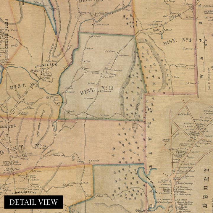 Historic Prints - Wholesale Poster - Vintage Litchfield County, CT State Map Wall Art Poster1