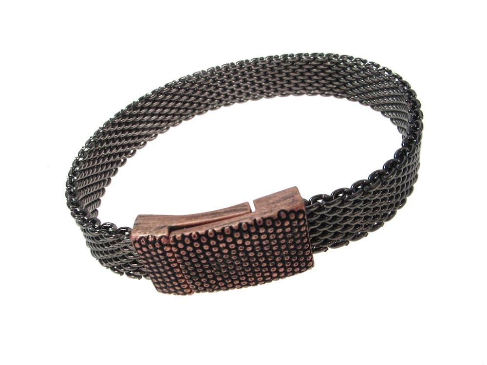 Erica Zap Designs - Wholesale Link & Chain Bracelet - Flat Mesh Bracelet with Textured Magnetic Clasp3