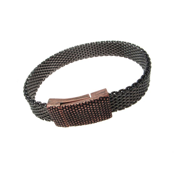 Erica Zap Designs - Wholesale Link & Chain Bracelet - Flat Mesh Bracelet with Textured Magnetic Clasp3