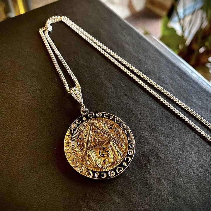 Collar de plata 925 con letra inicial con monograma, personalizado para venta al por mayor de Albertino Silver