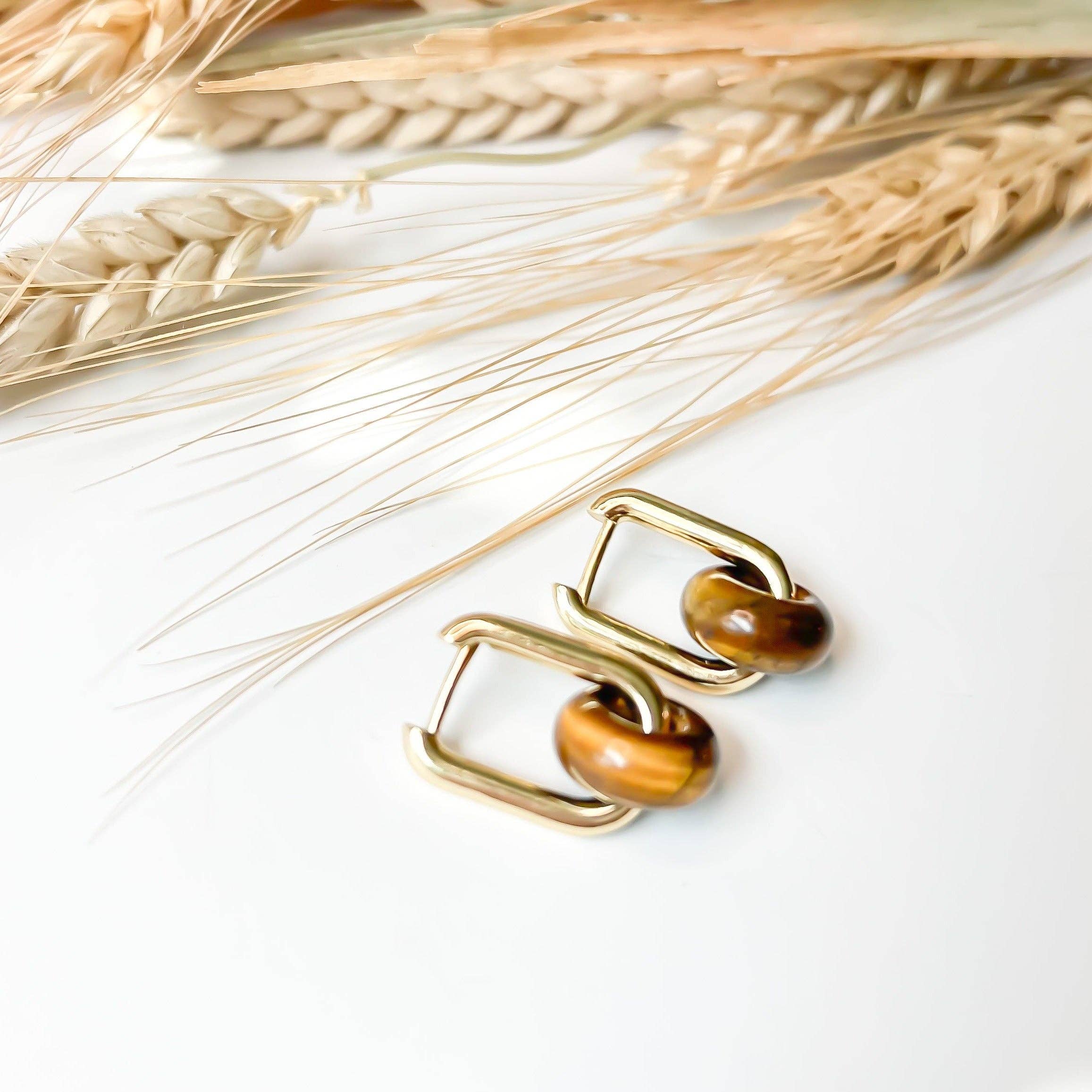 Natalie Clare Collections - Wholesale Hoop Earrings - Tiger's Eye Hoops1