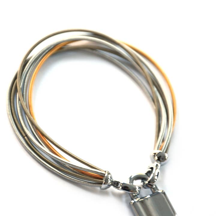 Sea Lily - Wholesale Charm/Dangle Bracelet - Multi-Silver,Gold,Bronze Wire Bracelet With Lock - L31K-BR1