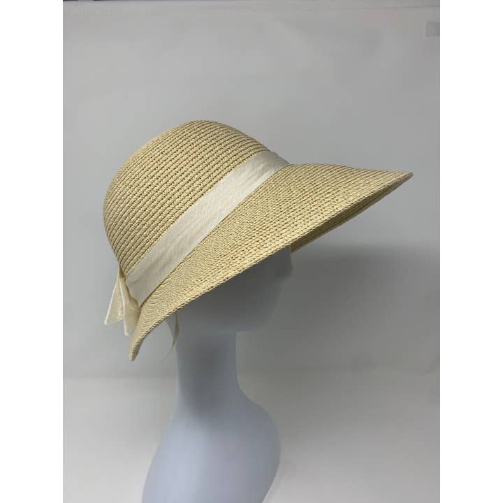 FanakoStudioNYC - Wholesale Straw Hat - Women's - Vintage Style Summer Straw Hat With Bow, Beach Hat With Bow, Sun Visor Hat, Summer Hat With Ribbon, Uv Protection, Fashion Sun Hat8