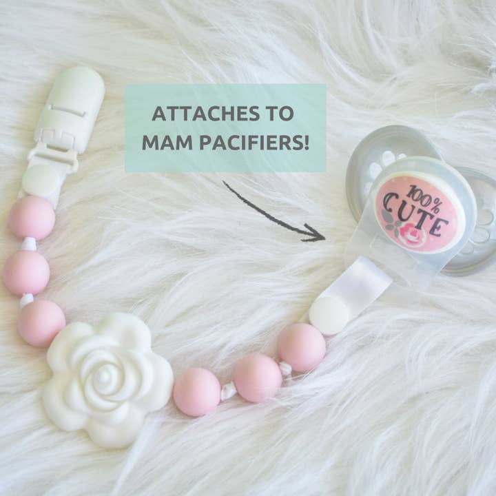 Vesta Baby - Wholesale Pacifier Clip - Baby - Silicone Pacifier Clip and Teether Holder Set Pink 2 Pack3