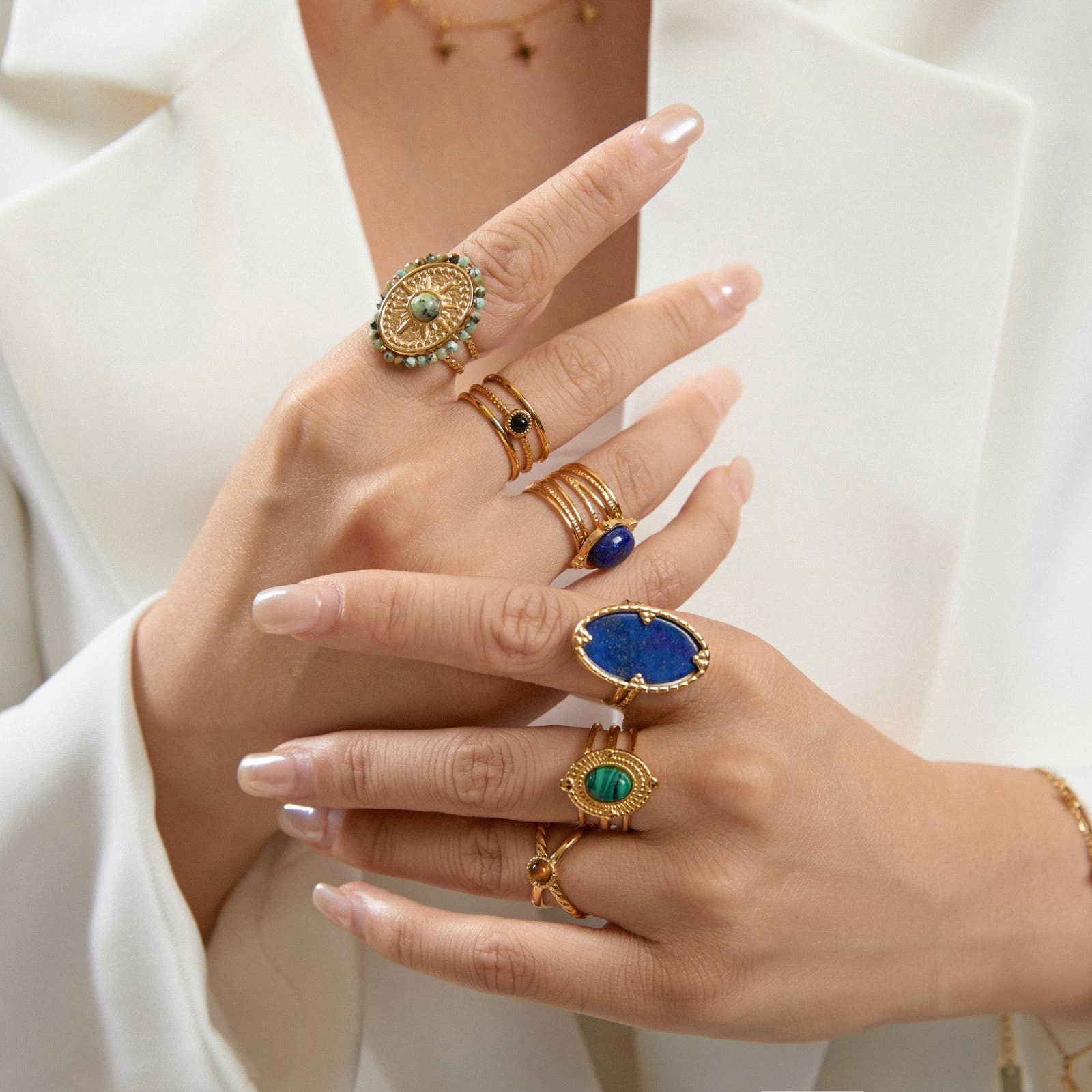 Lovelika - Wholesale Chain Ring - Ring with stones - Genesis2